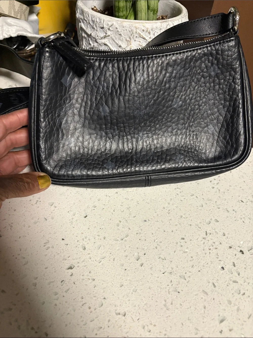 Minimalist Black Leather Crossbody Bag